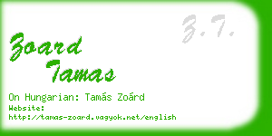 zoard tamas business card
